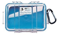 PELICAN 1020CWBL Micro Case - Clear with Blue 